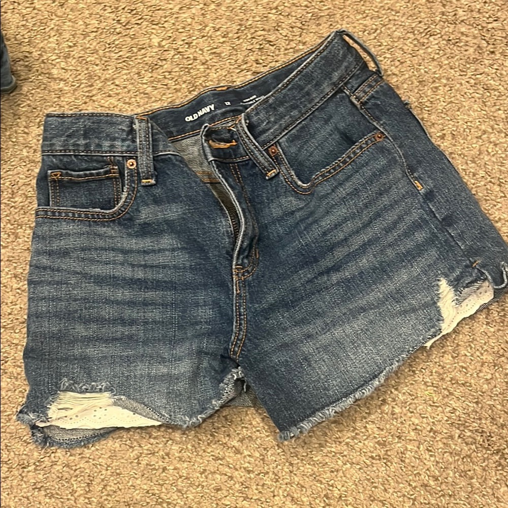 Old Navy Blue Distressed Denim Shorts